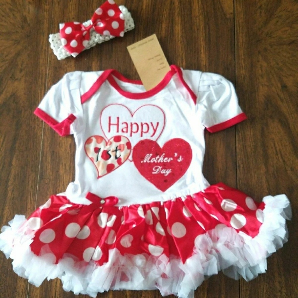 1st Mother's Day Tutu Onesie Dress Set